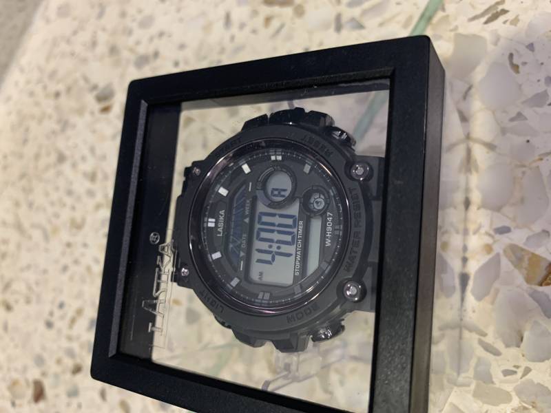 LASIKA WATCH BLACK STRAP BLACK DIAL
