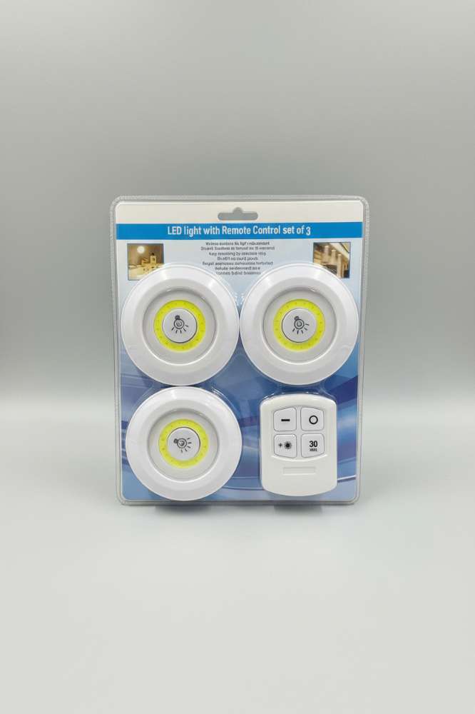 LED LIGHT WITH REMOTE CONTROL SET OF 3