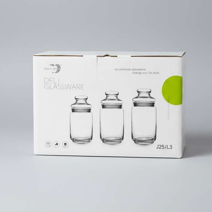 DELI GLASSWARE 3 PCS JAR J25/L3