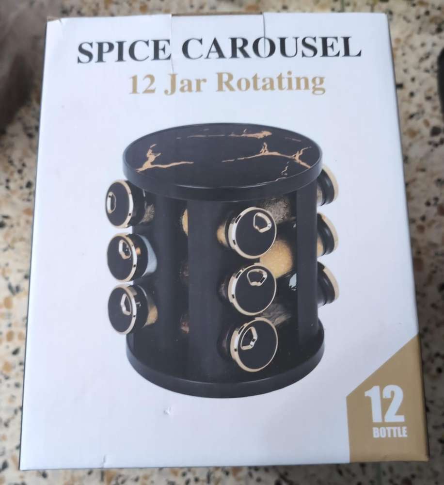 SPICE CAROUSEL 12 JAR ROTATING BLACK
