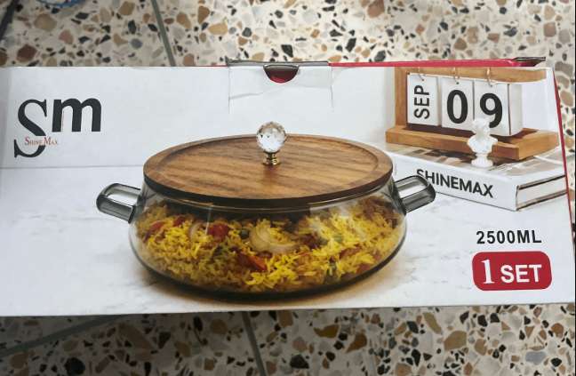 GLASS KARAHI SMOKE BLACK 2500 ML