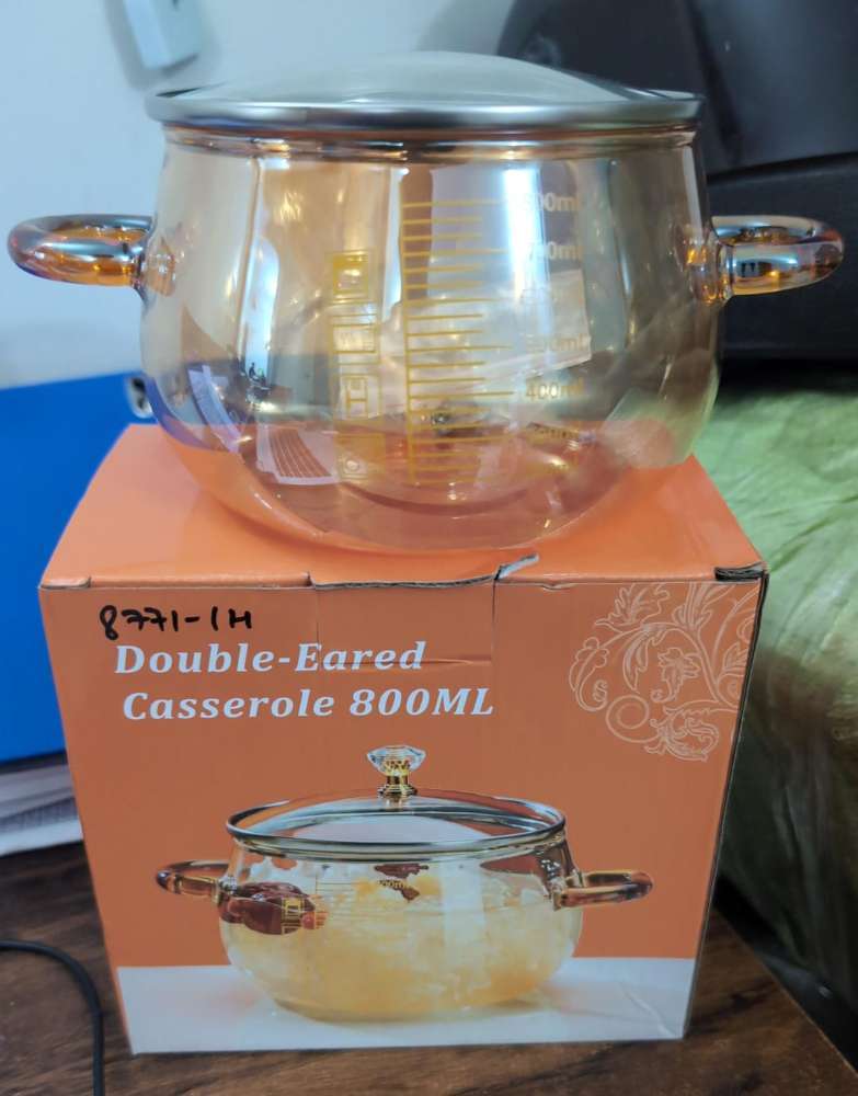 DOUBLE EARED CASSEROLE 800ML GOLD